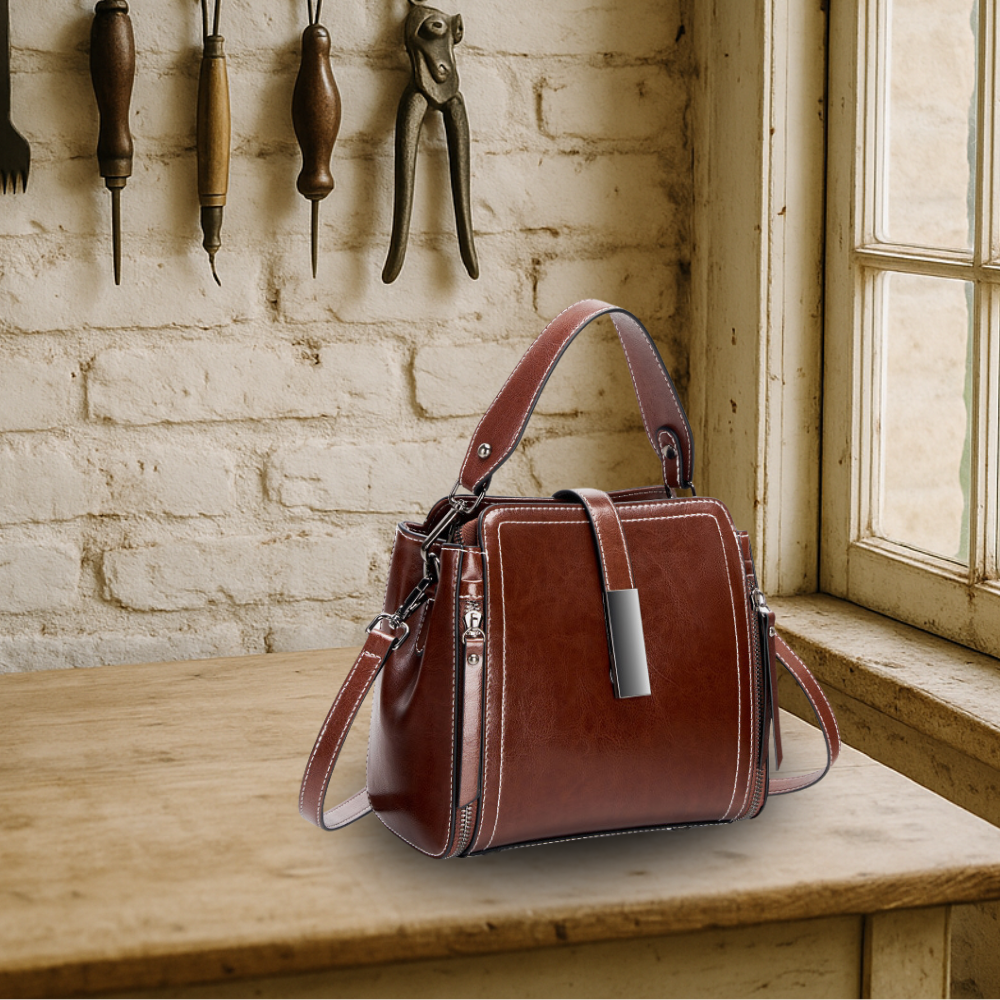 BIKUUL | Retro Handgefertigte Leder-Zwei-Wege-Tasche