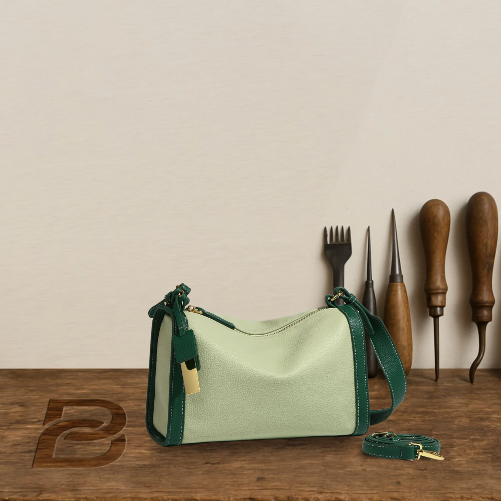BIKUUL | Hochwertige zweifarbige Tasche aus echtem Leder