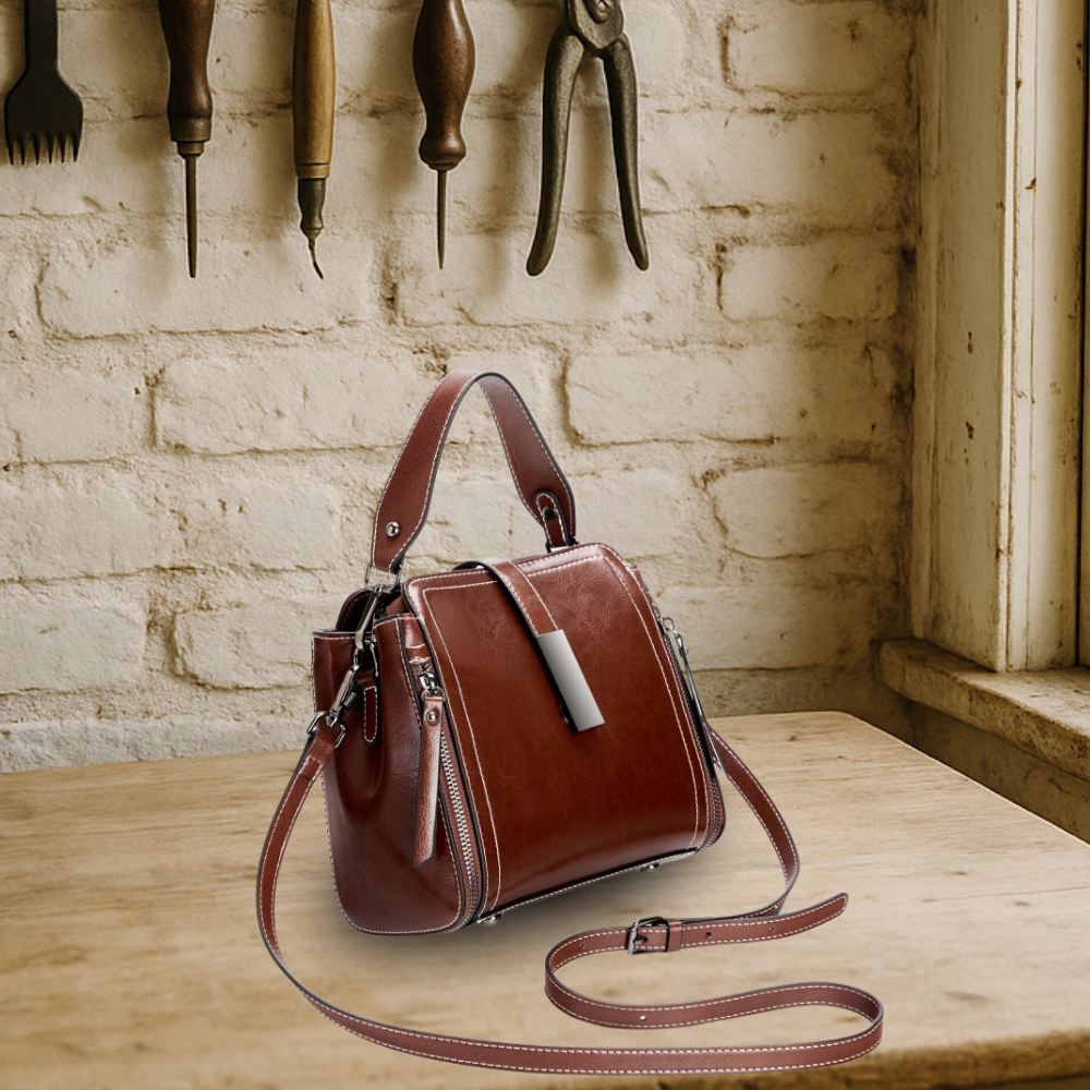 BIKUUL | Retro Handgefertigte Leder-Zwei-Wege-Tasche