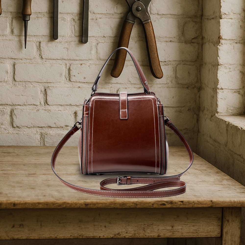 BIKUUL | Retro Handgefertigte Leder-Zwei-Wege-Tasche