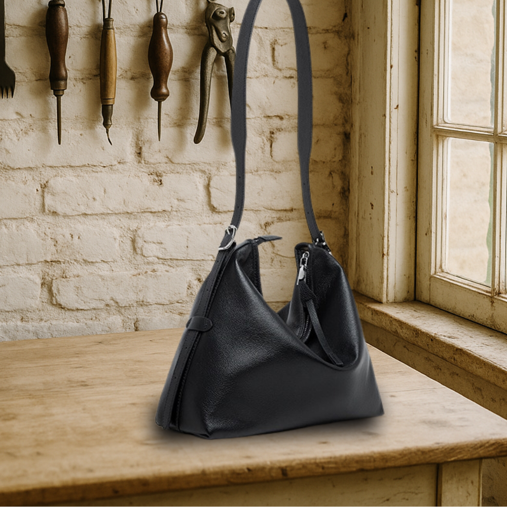 BIKUUL | Echtes Leder Lazy Tote Umhängetasche