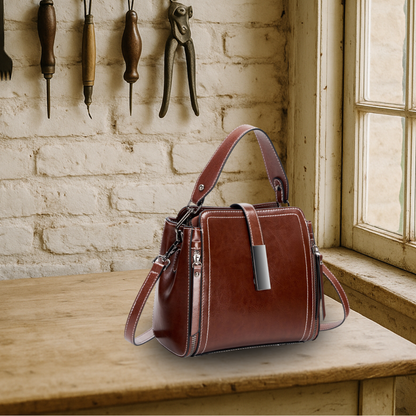 BIKUUL | Retro Handgefertigte Leder-Zwei-Wege-Tasche