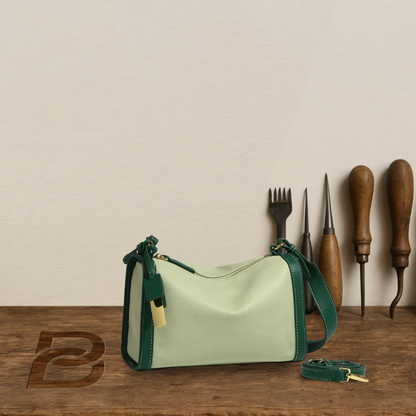 BIKUUL | Hochwertige zweifarbige Tasche aus echtem Leder