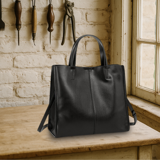 BIKUUL | Klassische Leder-Tasche mit Top-Griff