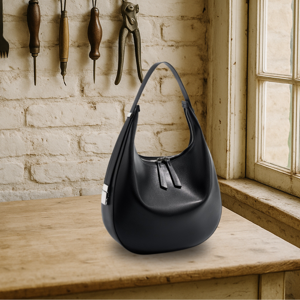BIKUUL | Halbmondförmige Eimertasche aus echtem Leder