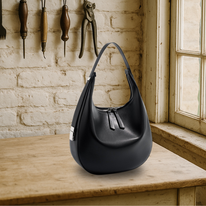 BIKUUL | Halbmondförmige Eimertasche aus echtem Leder