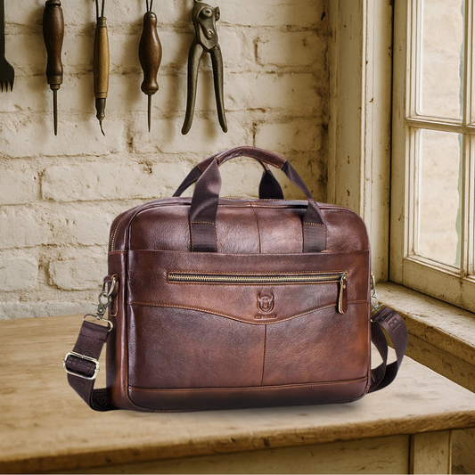BIKUUL | Premium-Laptop-Tasche aus Leder
