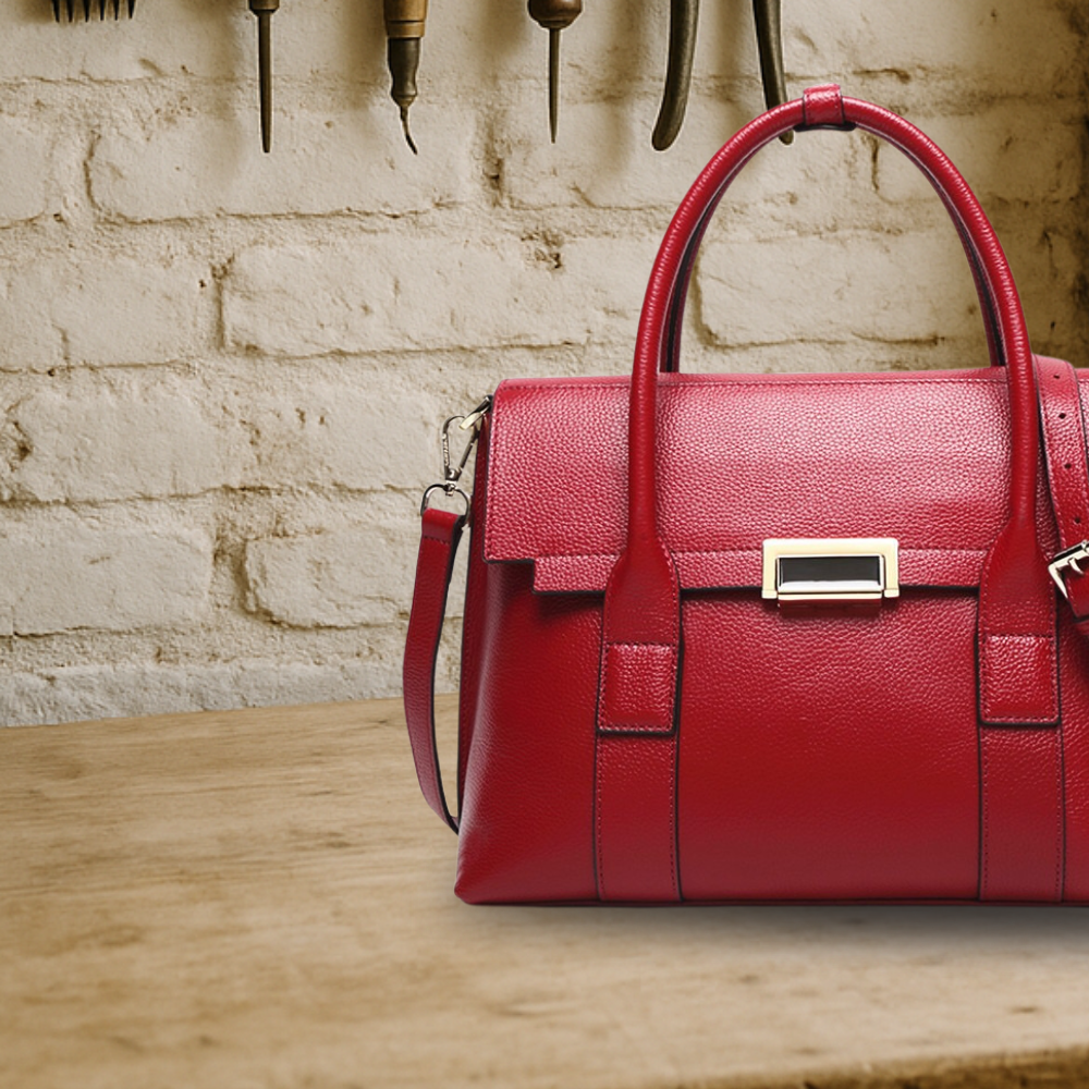 BIKUUL | Echtes Leder Schloss Schnalle Tasche
