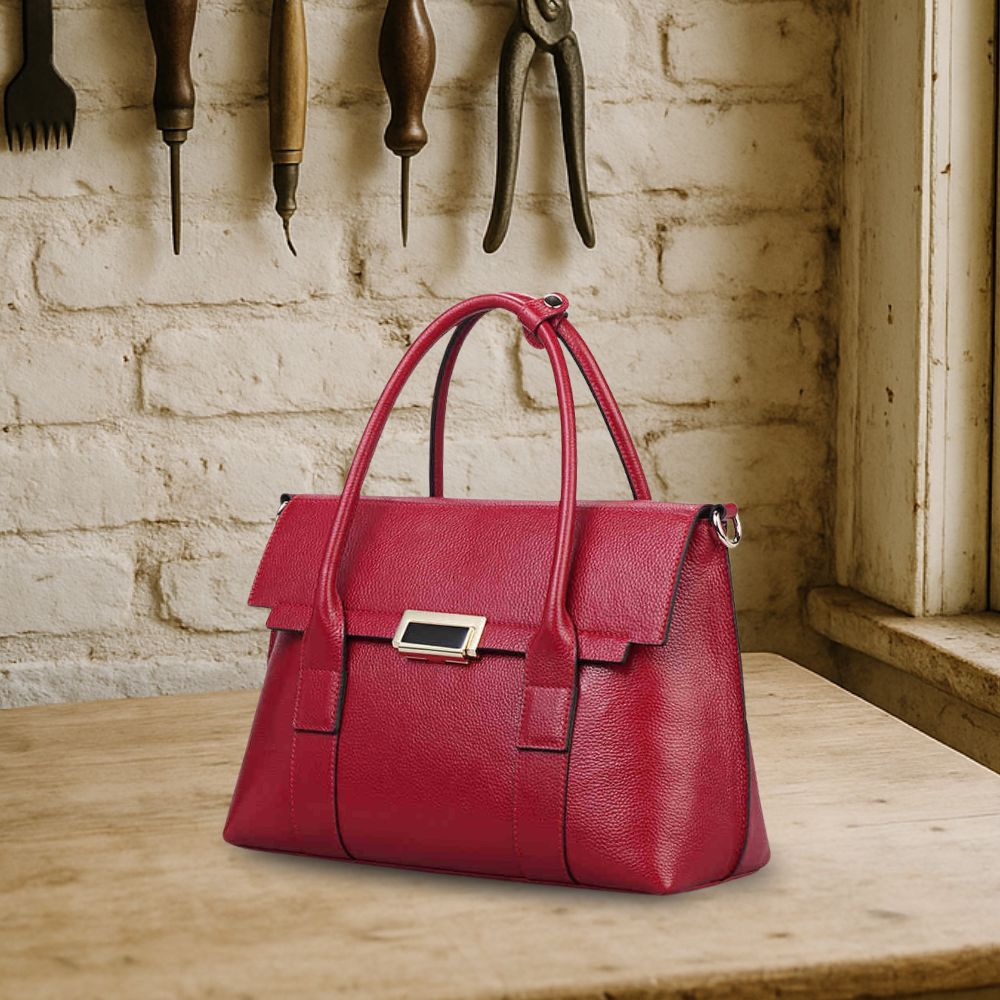BIKUUL | Echtes Leder Schloss Schnalle Tasche