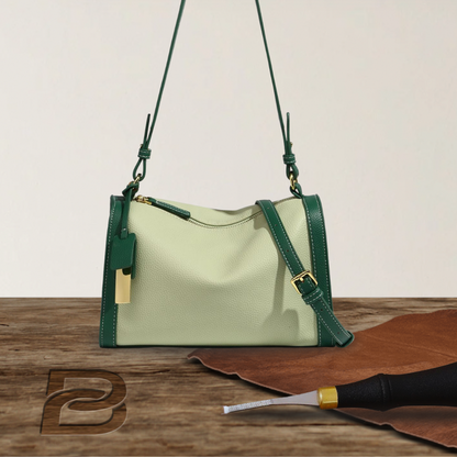 BIKUUL | Hochwertige zweifarbige Tasche aus echtem Leder