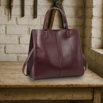BIKUUL | Klassische Leder-Tasche mit Top-Griff