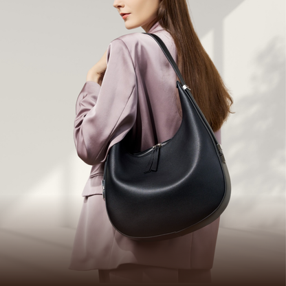 BIKUUL | Halbmondförmige Eimertasche aus echtem Leder