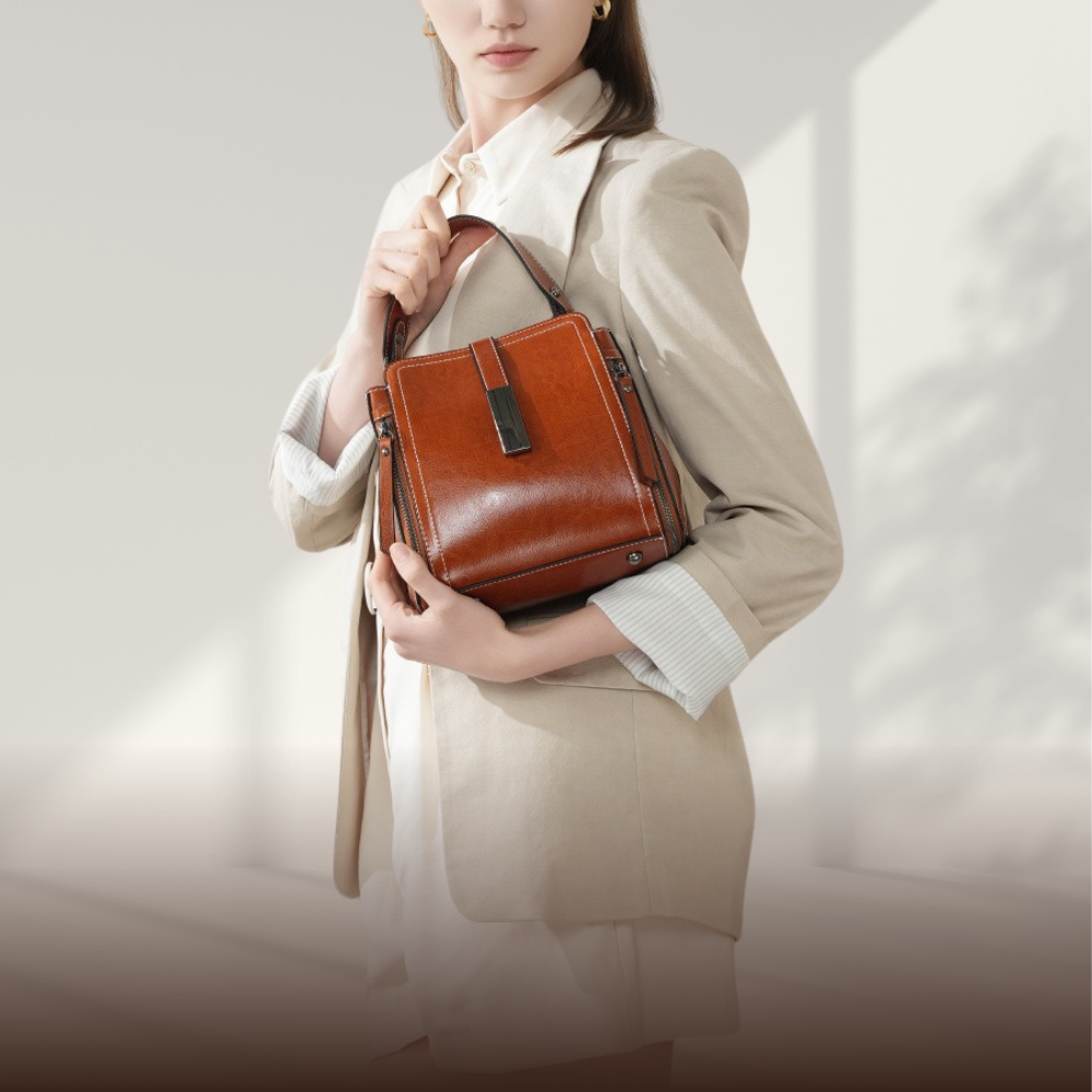 BIKUUL | Retro Handgefertigte Leder-Zwei-Wege-Tasche