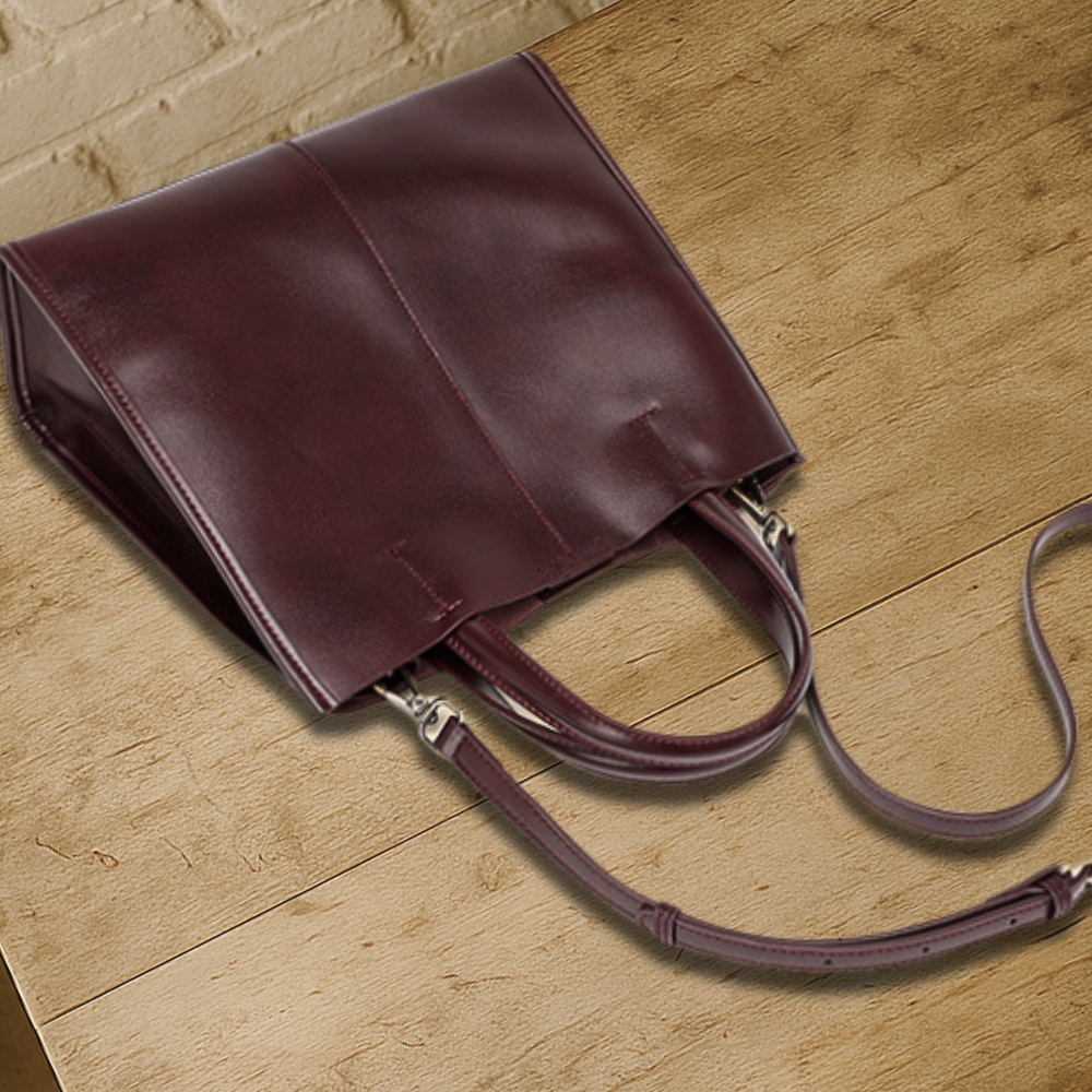 BIKUUL | Klassische Leder-Tasche mit Top-Griff