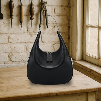 BIKUUL | Halbmondförmige Eimertasche aus echtem Leder