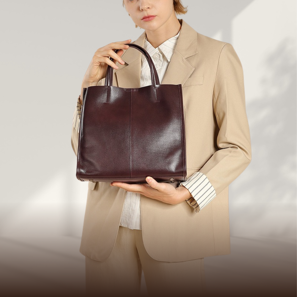 BIKUUL | Klassische Leder-Tasche mit Top-Griff