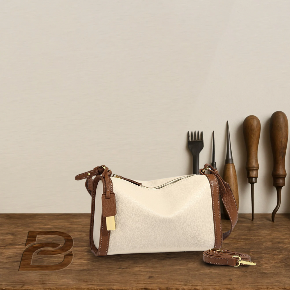 BIKUUL | Hochwertige zweifarbige Tasche aus echtem Leder