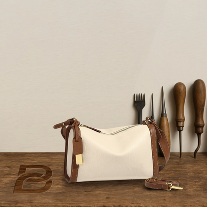 BIKUUL | Hochwertige zweifarbige Tasche aus echtem Leder