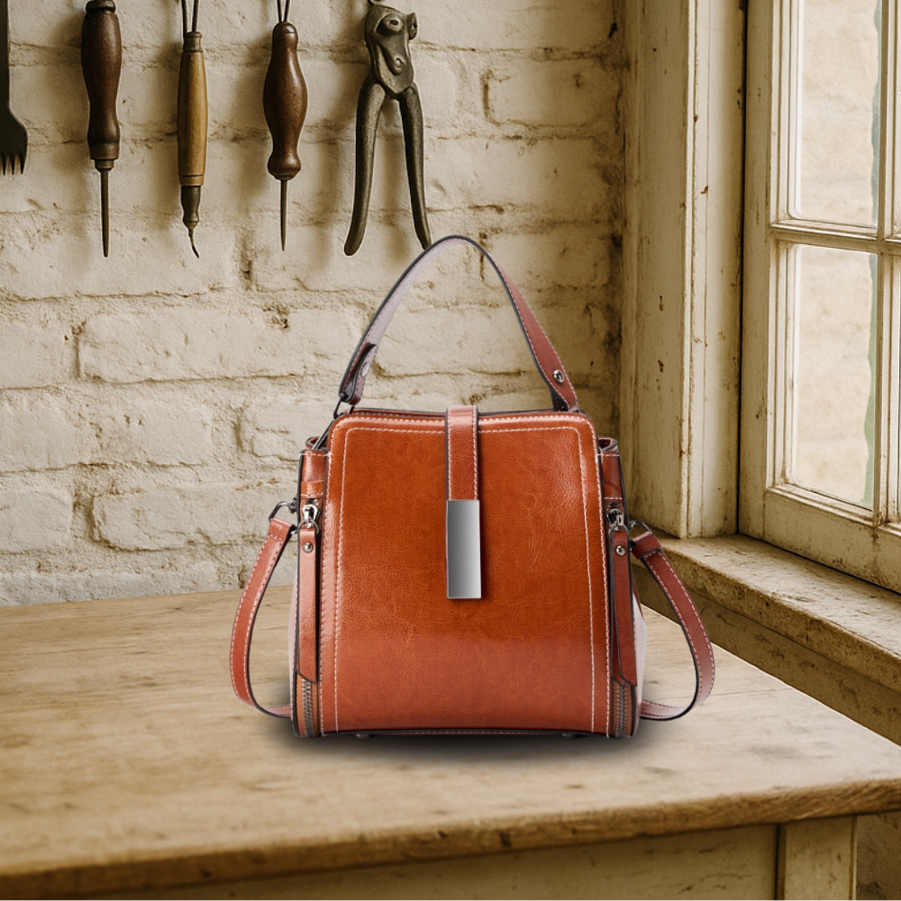 BIKUUL | Retro Handgefertigte Leder-Zwei-Wege-Tasche