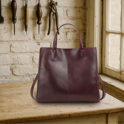 BIKUUL | Klassische Leder-Tasche mit Top-Griff