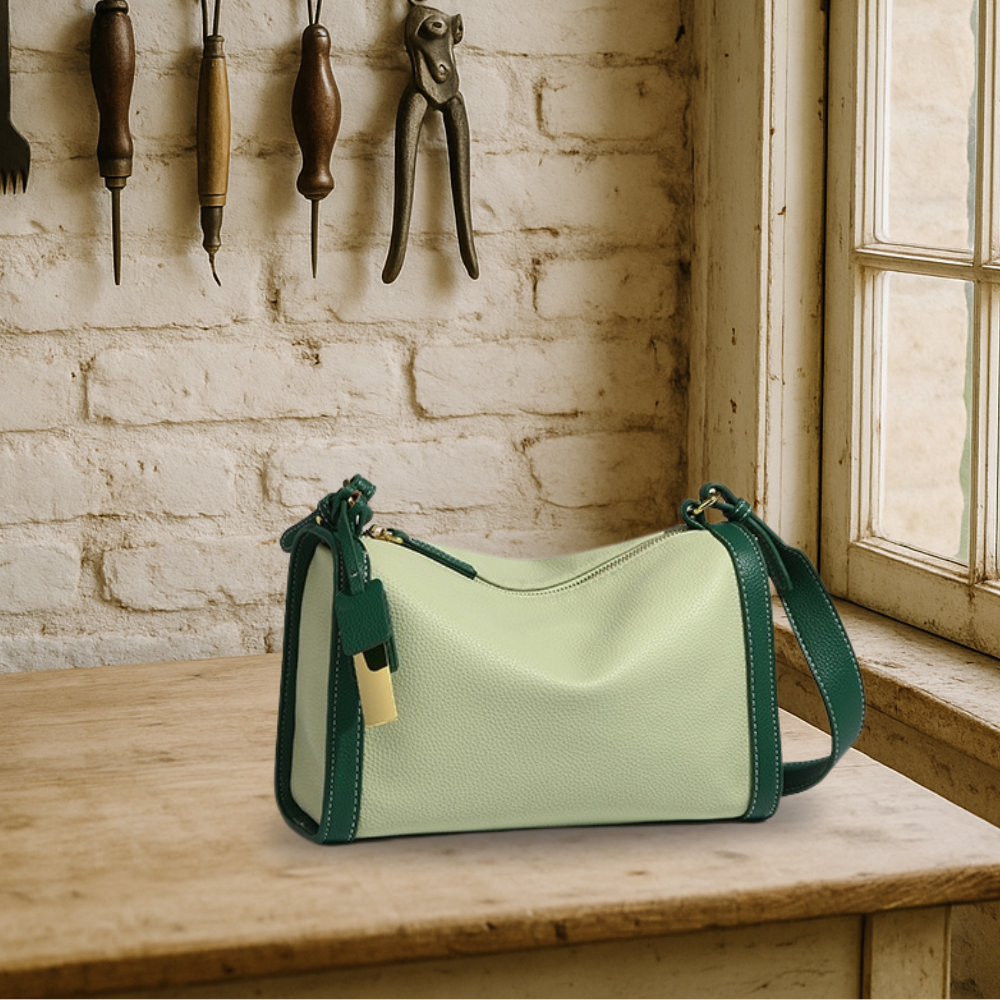BIKUUL | Hochwertige zweifarbige Tasche aus echtem Leder