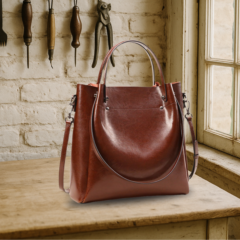 BIKUUL | Elegante Zwei-Wege-Tasche aus echtem Leder
