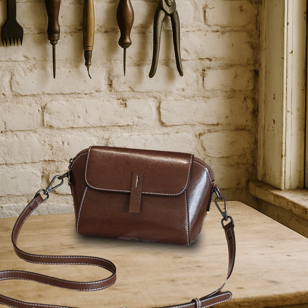 BIKUUL | Umhängetasche aus echtem Leder im Vintage-Stil